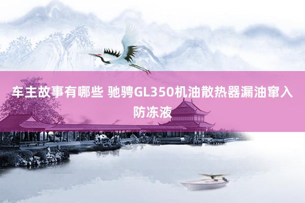 车主故事有哪些 驰骋GL350机油散热器漏油窜入防冻液