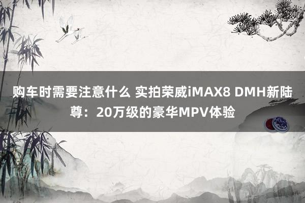 购车时需要注意什么 实拍荣威iMAX8 DMH新陆尊：20万级的豪华MPV体验