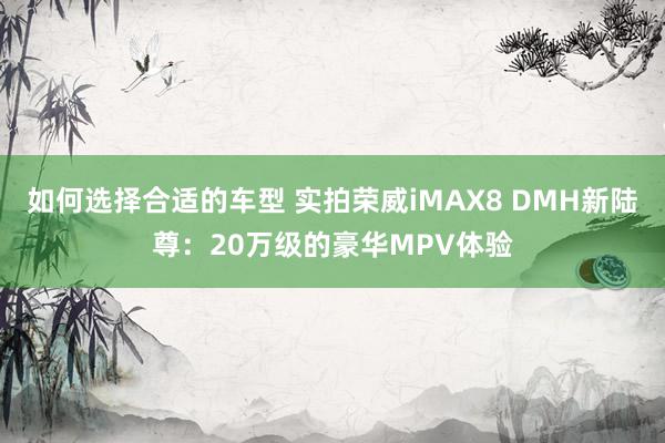 如何选择合适的车型 实拍荣威iMAX8 DMH新陆尊：20万级的豪华MPV体验