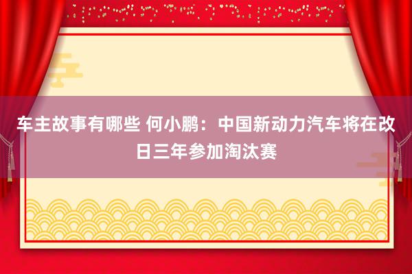 车主故事有哪些 何小鹏：中国新动力汽车将在改日三年参加淘汰赛