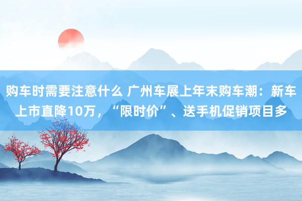 购车时需要注意什么 广州车展上年末购车潮：新车上市直降10万，“限时价”、送手机促销项目多