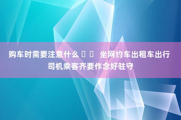 购车时需要注意什么 		 坐网约车出租车出行 司机乘客齐要作念好驻守