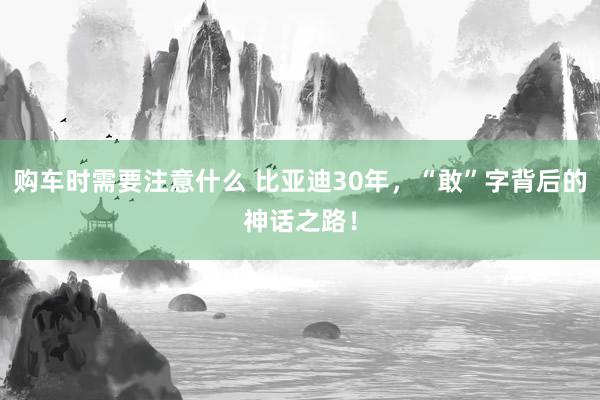 购车时需要注意什么 比亚迪30年，“敢”字背后的神话之路！