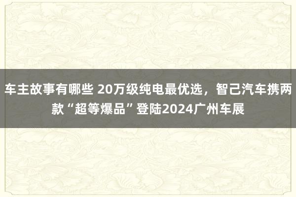 车主故事有哪些 20万级纯电最优选，智己汽车携两款“超等爆品”登陆2024广州车展