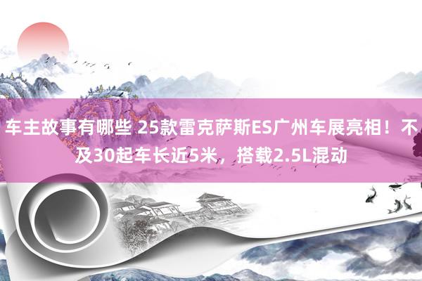 车主故事有哪些 25款雷克萨斯ES广州车展亮相！不及30起车长近5米，搭载2.5L混动