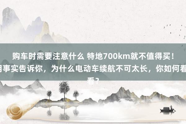 购车时需要注意什么 特地700km就不值得买！用事实告诉你，为什么电动车续航不可太长，你如何看？