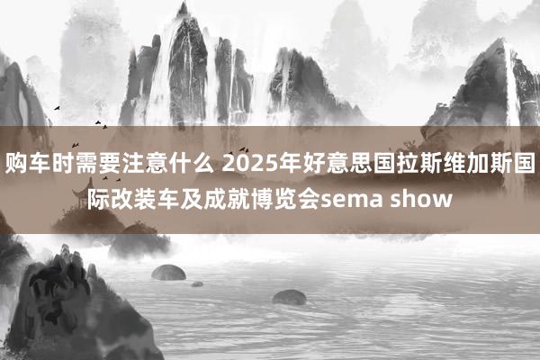 购车时需要注意什么 2025年好意思国拉斯维加斯国际改装车及成就博览会sema show