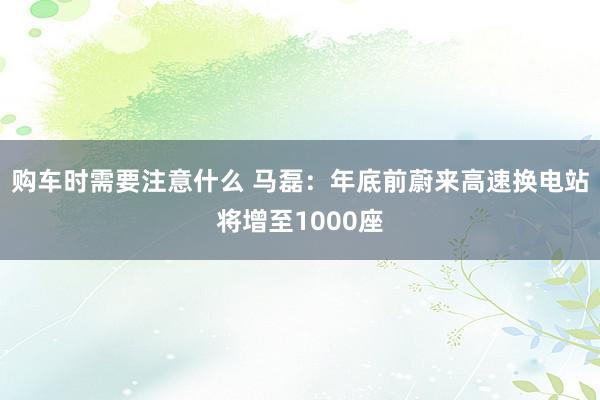 购车时需要注意什么 马磊：年底前蔚来高速换电站将增至1000座