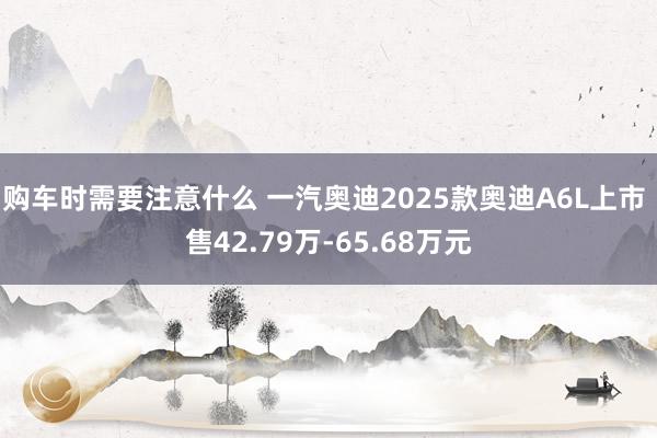 购车时需要注意什么 一汽奥迪2025款奥迪A6L上市 售42.79万-65.68万元