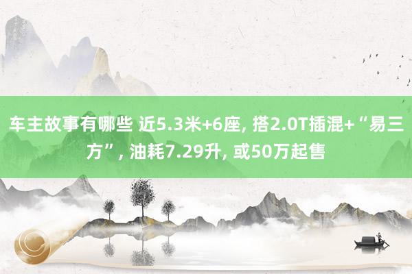 车主故事有哪些 近5.3米+6座, 搭2.0T插混+“易三方”, 油耗7.29升, 或50万起售