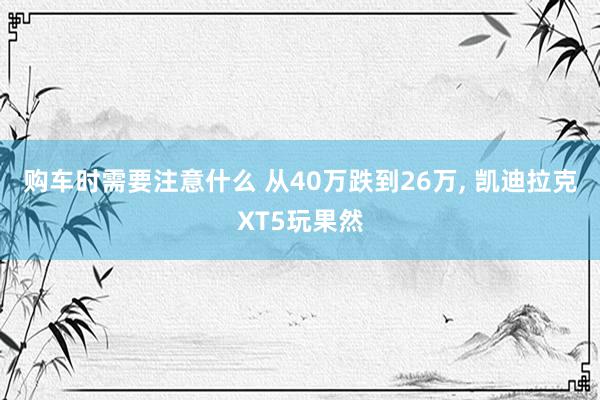 购车时需要注意什么 从40万跌到26万, 凯迪拉克XT5玩果然