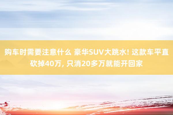 购车时需要注意什么 豪华SUV大跳水! 这款车平直砍掉40万, 只消20多万就能开回家