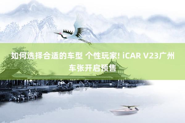 如何选择合适的车型 个性玩家! iCAR V23广州车张开启预售