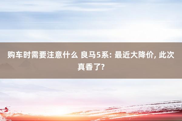 购车时需要注意什么 良马5系: 最近大降价, 此次真香了?