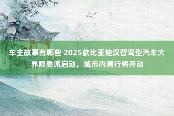 车主故事有哪些 2025款比亚迪汉智驾型汽车大界限委派启动，城市内测行将开动