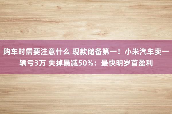 购车时需要注意什么 现款储备第一！小米汽车卖一辆亏3万 失掉暴减50%：最快明岁首盈利