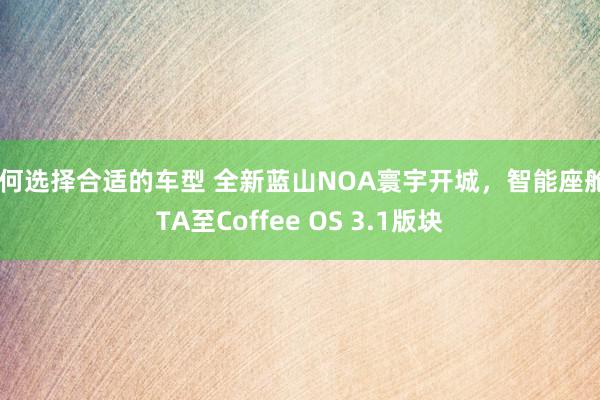 如何选择合适的车型 全新蓝山NOA寰宇开城，智能座舱OTA至Coffee OS 3.1版块